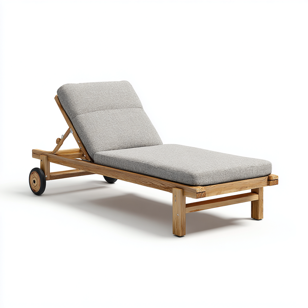 Tumbona de jardín-madera-191x75x94 cm-gris-exterior relajación-Denmyly