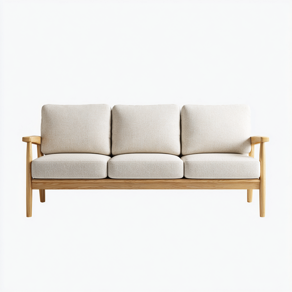 Sofá de jardín-madera-tela-188x80x86 cm-blanco-madera natural-estilo contemporáneo-Denmyly