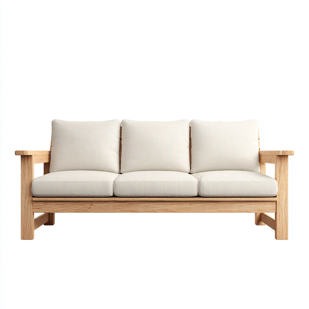 Sofá de jardín-madera-tela-191x81x87 cm-blanco-madera natural-estilo contemporáneo-Denmyly