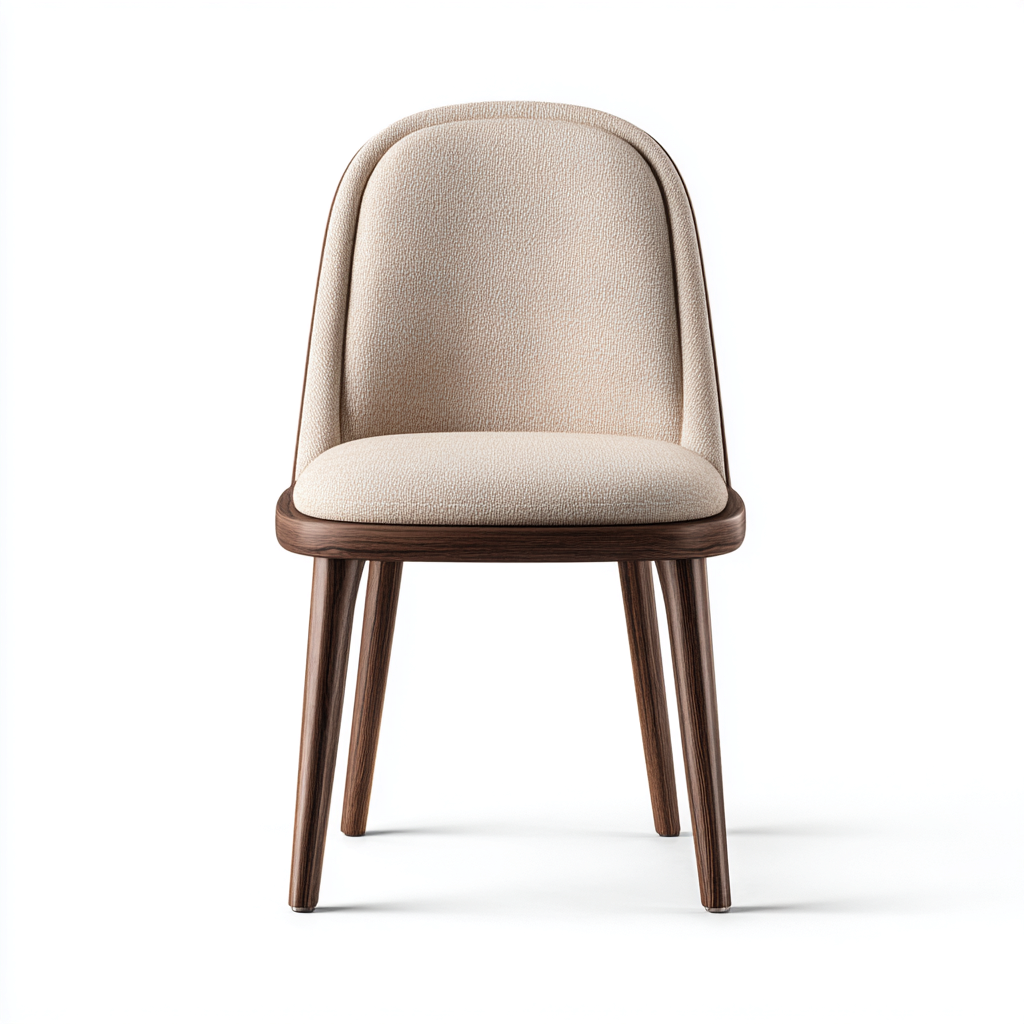 Sillas de comedor - tela-madera - 52x47x84 cm - beige-marrón - diseño moderno-Denmyly