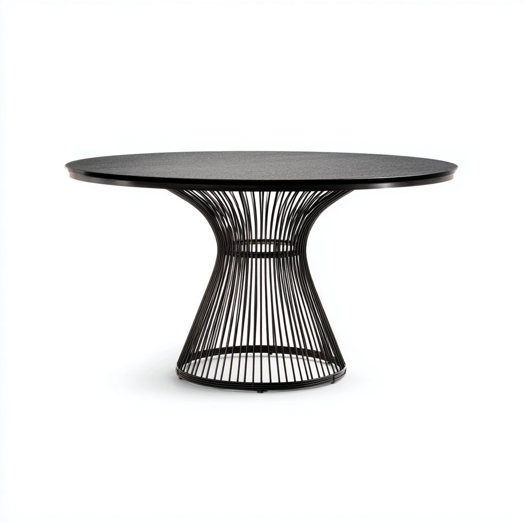 Mesa de jardín-metal-122x122x75 cm-negro-moderna-Denmyly