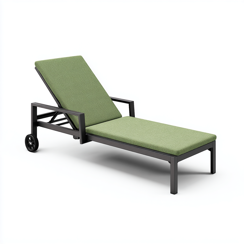 Tumbona de jardín-metal-186x73x90 cm-verde-negro-exterior relajación-Denmyly