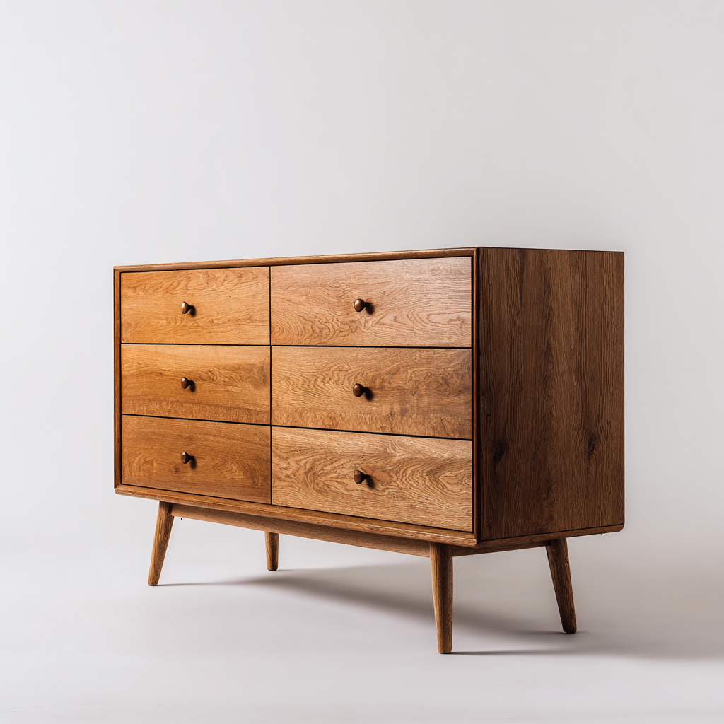 Cómoda-madera maciza-137x47x88 cm-roble-estilo natural contemporáneo-Denmyly