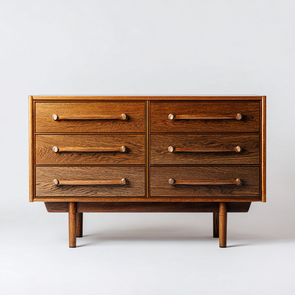 Cómoda-madera maciza-139x48x90 cm-roble-estilo clásico cálido-Denmyly