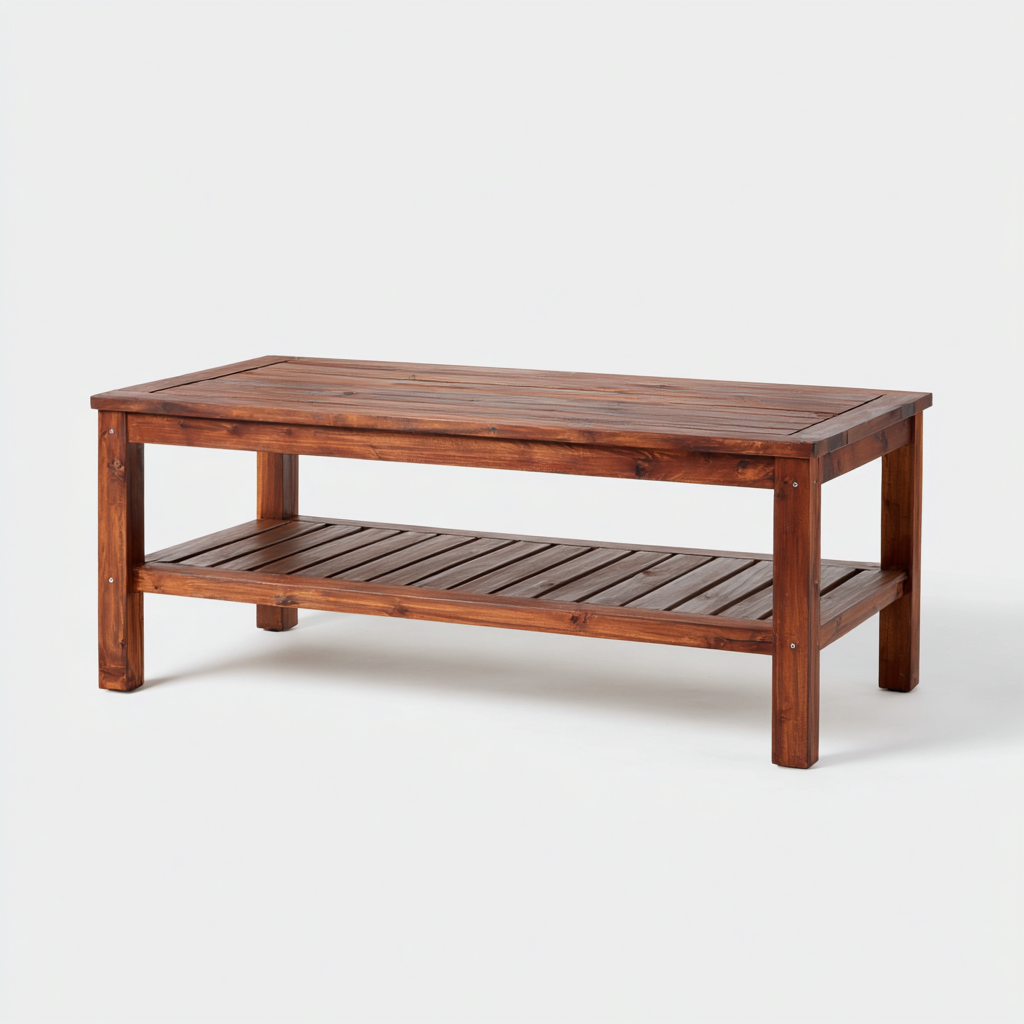 Mesa de jardín-madera maciza-115x55x45 cm-madera natural-estilo rústico-Denmyly