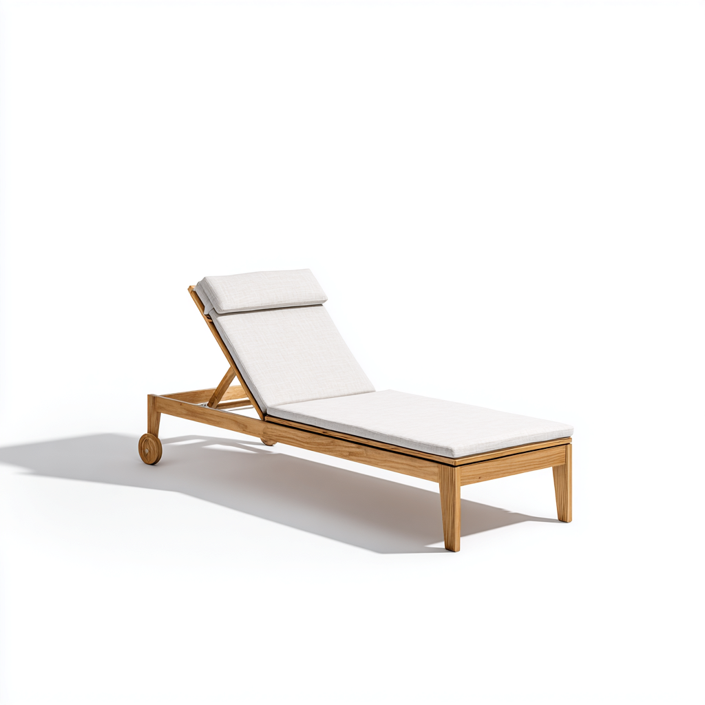 Tumbona de jardín-madera-190x76x94 cm-blanco-exterior relajación-Denmyly