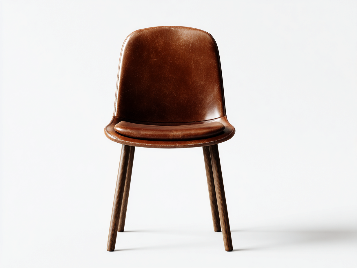 Sillas de comedor con asiento de cuero sintético y patas de madera 46x52x84 cm - marrón - diseño moderno para comedor-Craftuppad