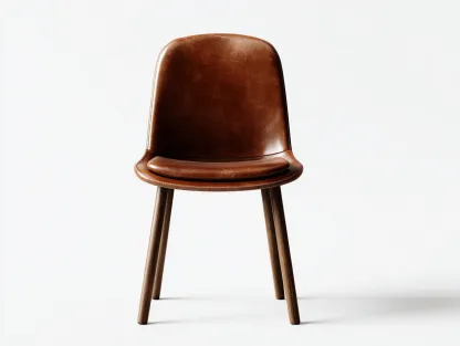 Sillas de comedor con asiento de cuero sintético y patas de madera 46x52x84 cm - marrón - diseño moderno para comedor-Craftuppad