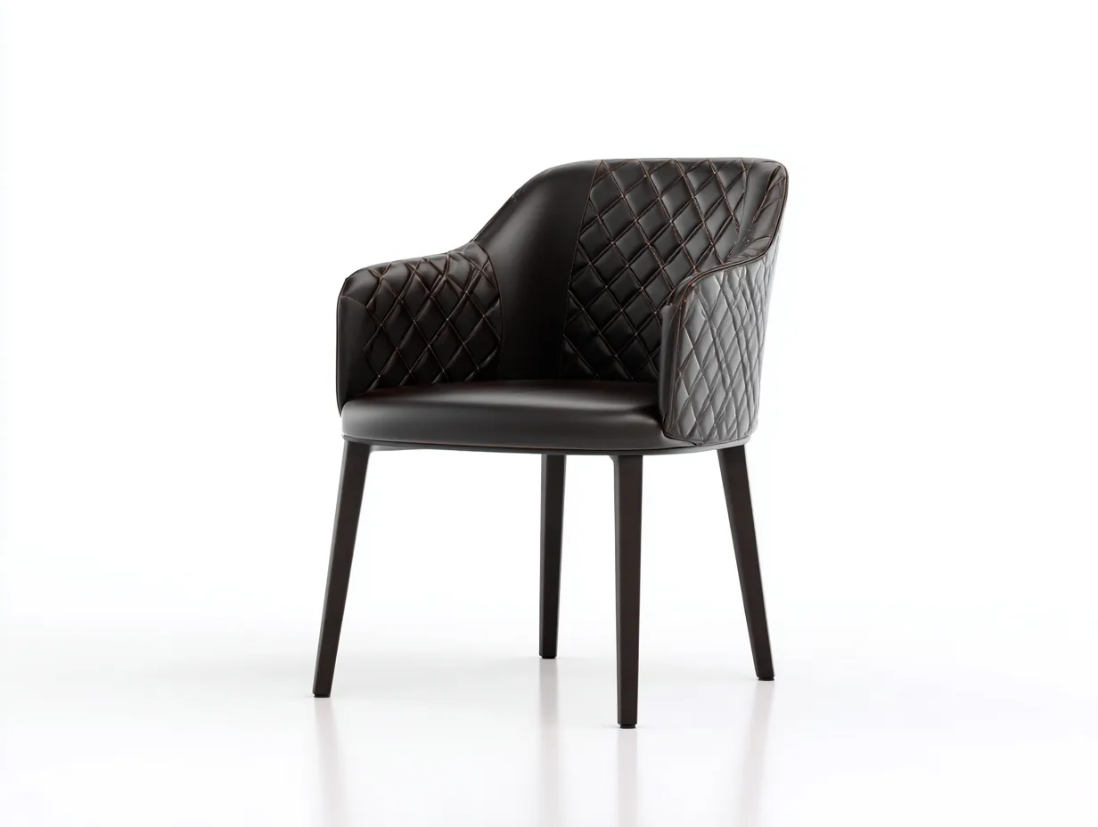 Sillas de comedor cuero negro 58x60x84 cm para comedor - diseño moderno acolchado-Craftuppad