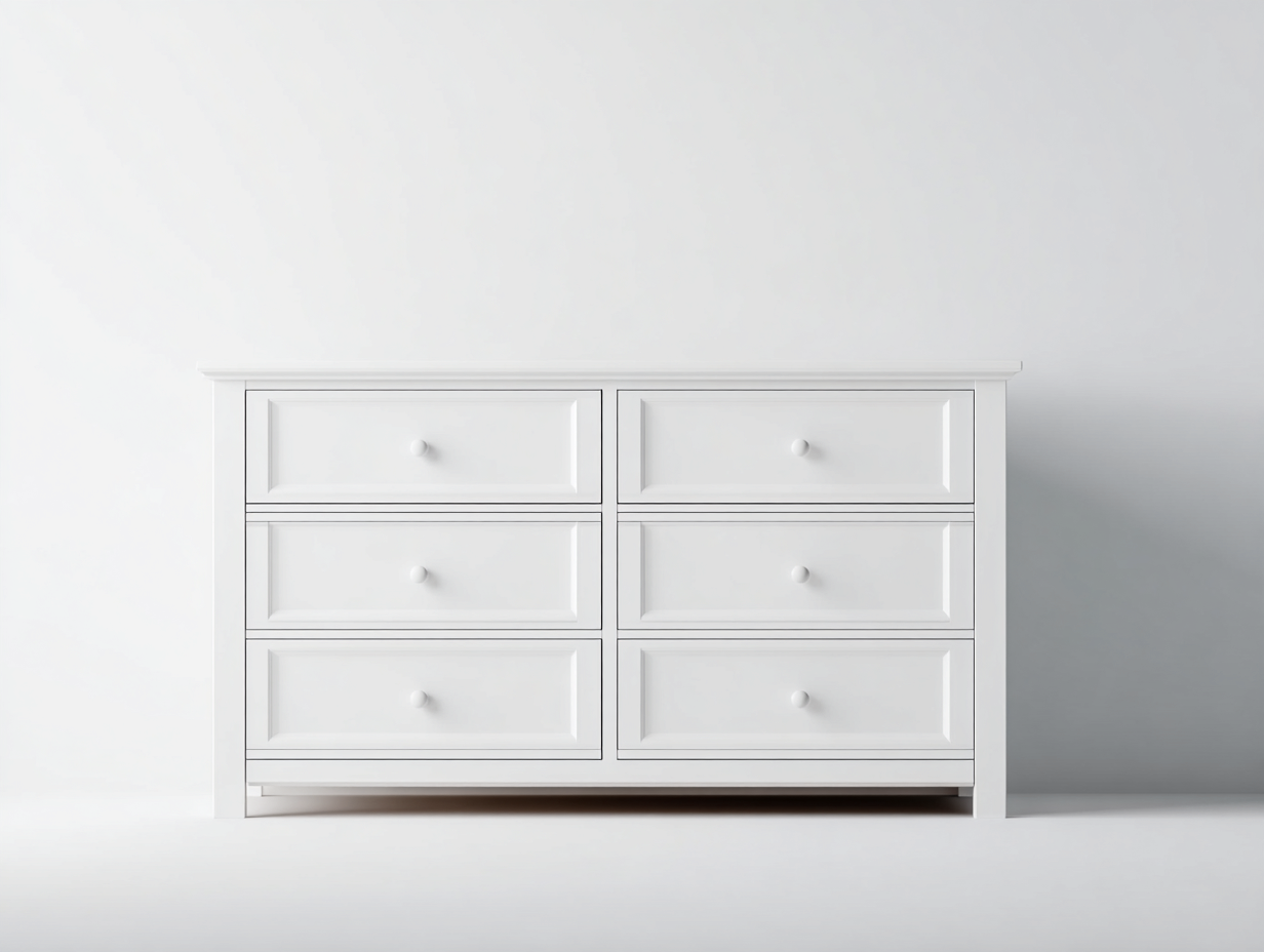 Cómodas madera con cajones 140x45x85 cm - blanco - diseño moderno para dormitorio-Craftuppad