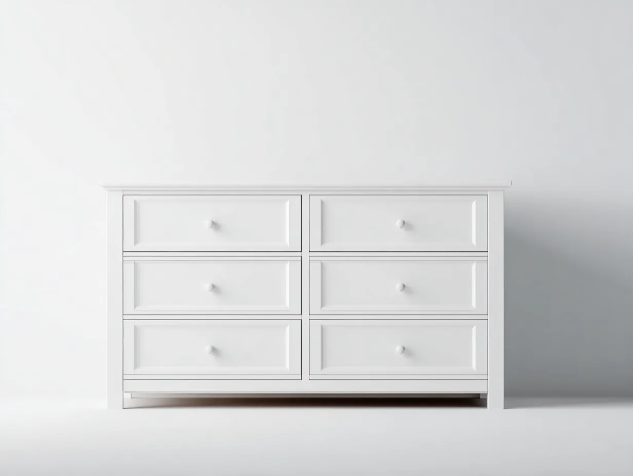 Cómodas madera con cajones 140x45x85 cm - blanco - diseño moderno para dormitorio-Craftuppad