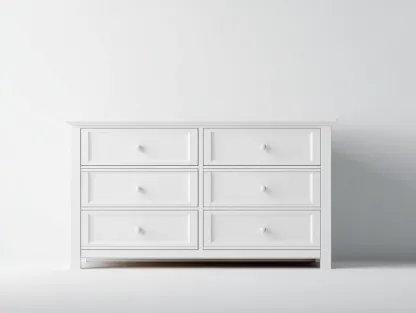 Cómodas madera con cajones 140x45x85 cm - blanco - diseño moderno para dormitorio-Craftuppad