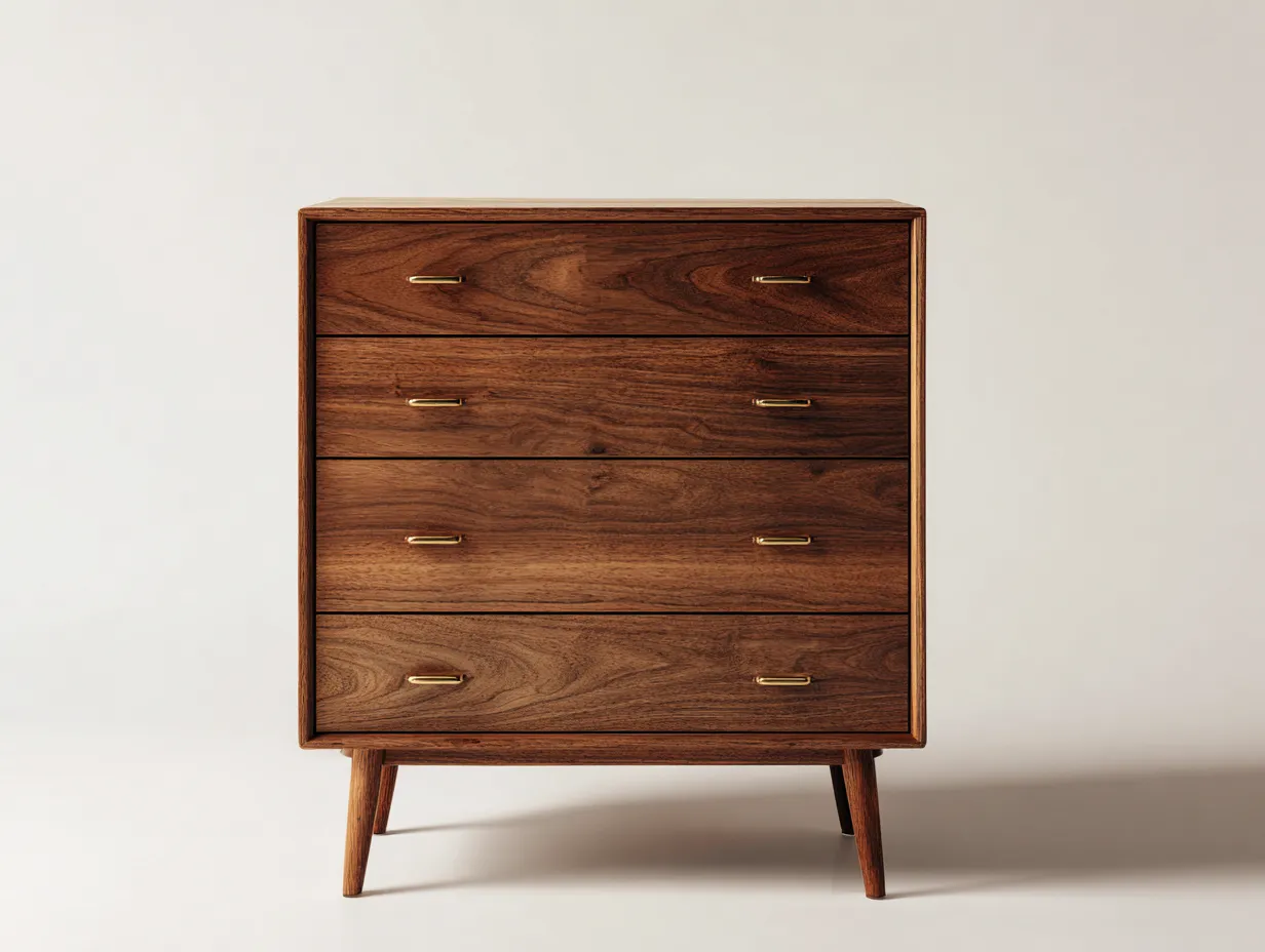 Cómodas de madera 4 cajones 80x45x100 cm marrón para dormitorio - diseño moderno-Craftuppad