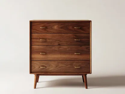 Cómodas de madera 4 cajones 80x45x100 cm marrón para dormitorio - diseño moderno-Craftuppad