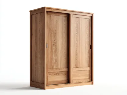 Armarios de madera con puertas correderas 160x60x200 cm - marrón - diseño moderno-Craftuppad