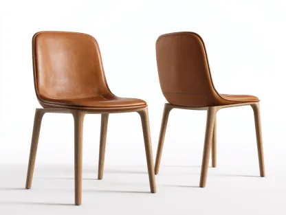 Sillas de comedor madera cuero marrón 48x55x82 cm para comedor - diseño moderno-Craftuppad