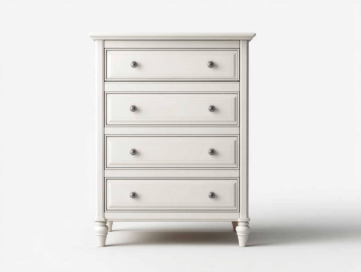 Cómodas madera con cajones 80x42x105 cm - blanco - diseño clásico para dormitorio-Craftuppad