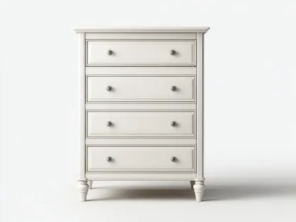 Cómodas madera con cajones 80x42x105 cm - blanco - diseño clásico para dormitorio-Craftuppad