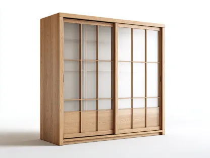 Armarios puertas correderas madera con paneles de vidrio 200x65x210 cm - natural - diseño moderno para dormitorio-Craftuppad