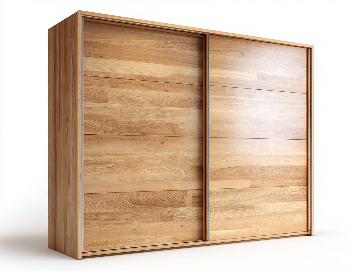 Armarios de madera con puertas correderas 200x60x200 cm - marrón - diseño moderno para dormitorio-Craftuppad