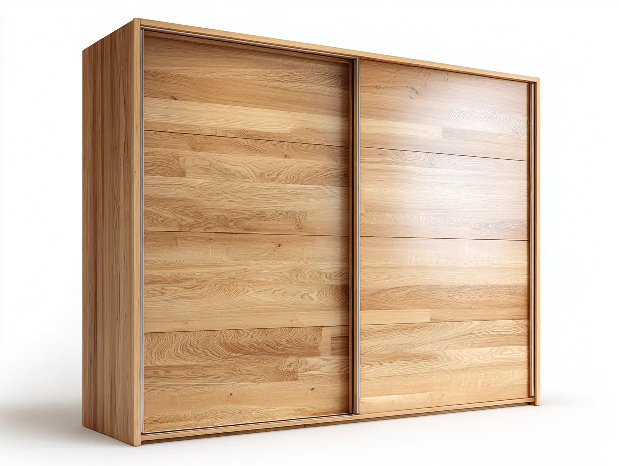 Armarios de madera con puertas correderas 200x60x200 cm - marrón - diseño moderno para dormitorio-Craftuppad