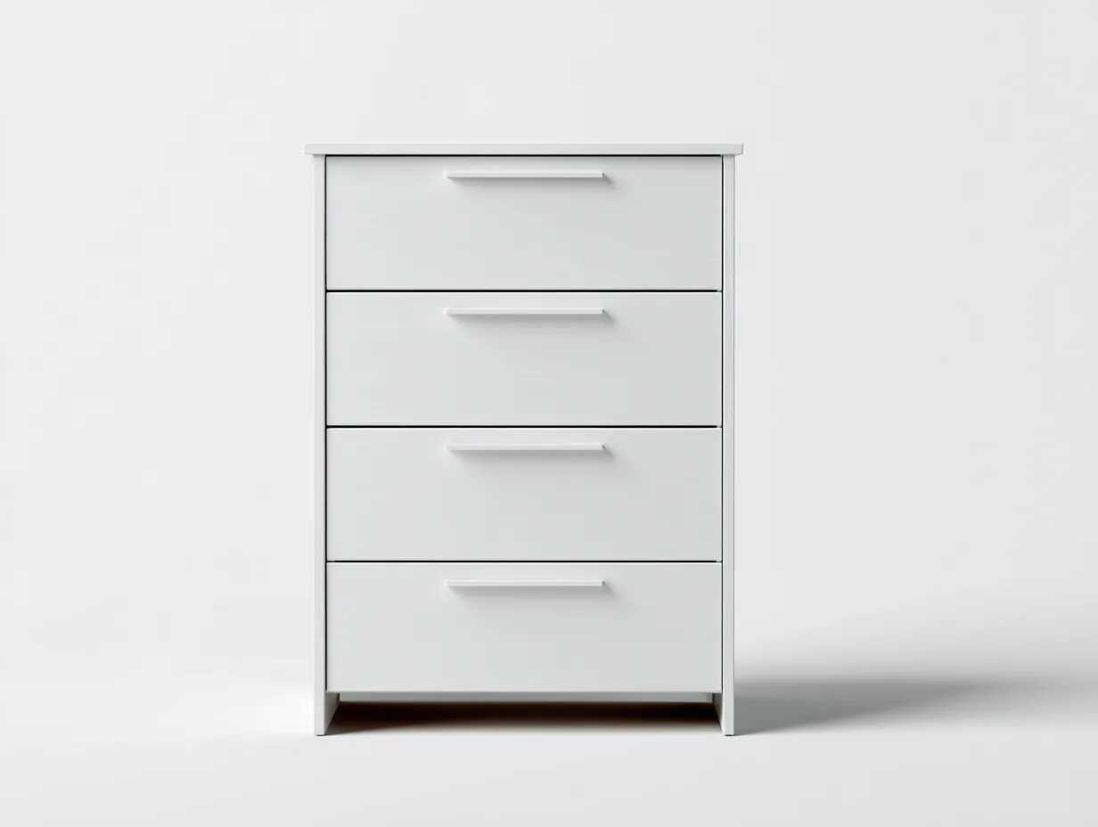 Cómodas de madera 4 cajones 70x40x95 cm blanco para dormitorio - diseño moderno-Craftuppad