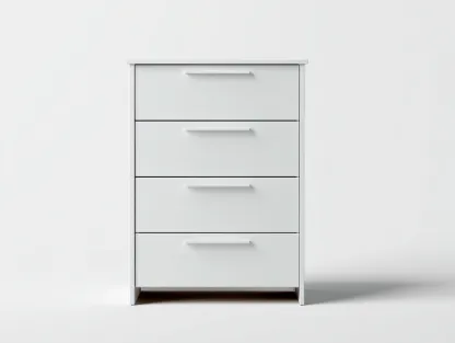 Cómodas de madera 4 cajones 70x40x95 cm blanco para dormitorio - diseño moderno-Craftuppad