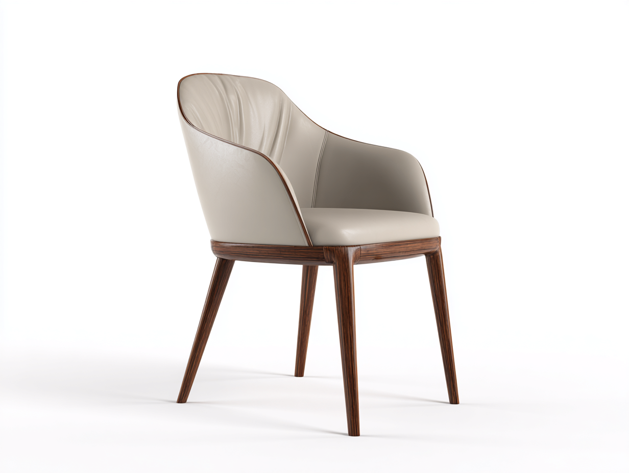 Sillas de comedor tapizada con patas de madera 55x58x82 cm - beige-marrón - diseño moderno interior-Craftuppad