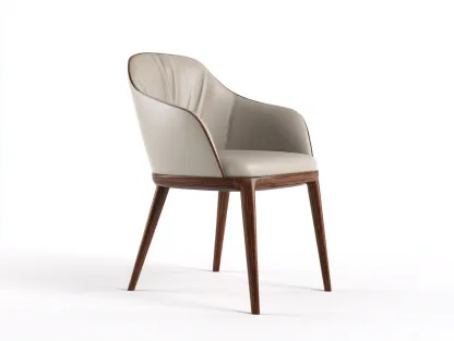 Sillas de comedor tapizada con patas de madera 55x58x82 cm - beige-marrón - diseño moderno interior-Craftuppad