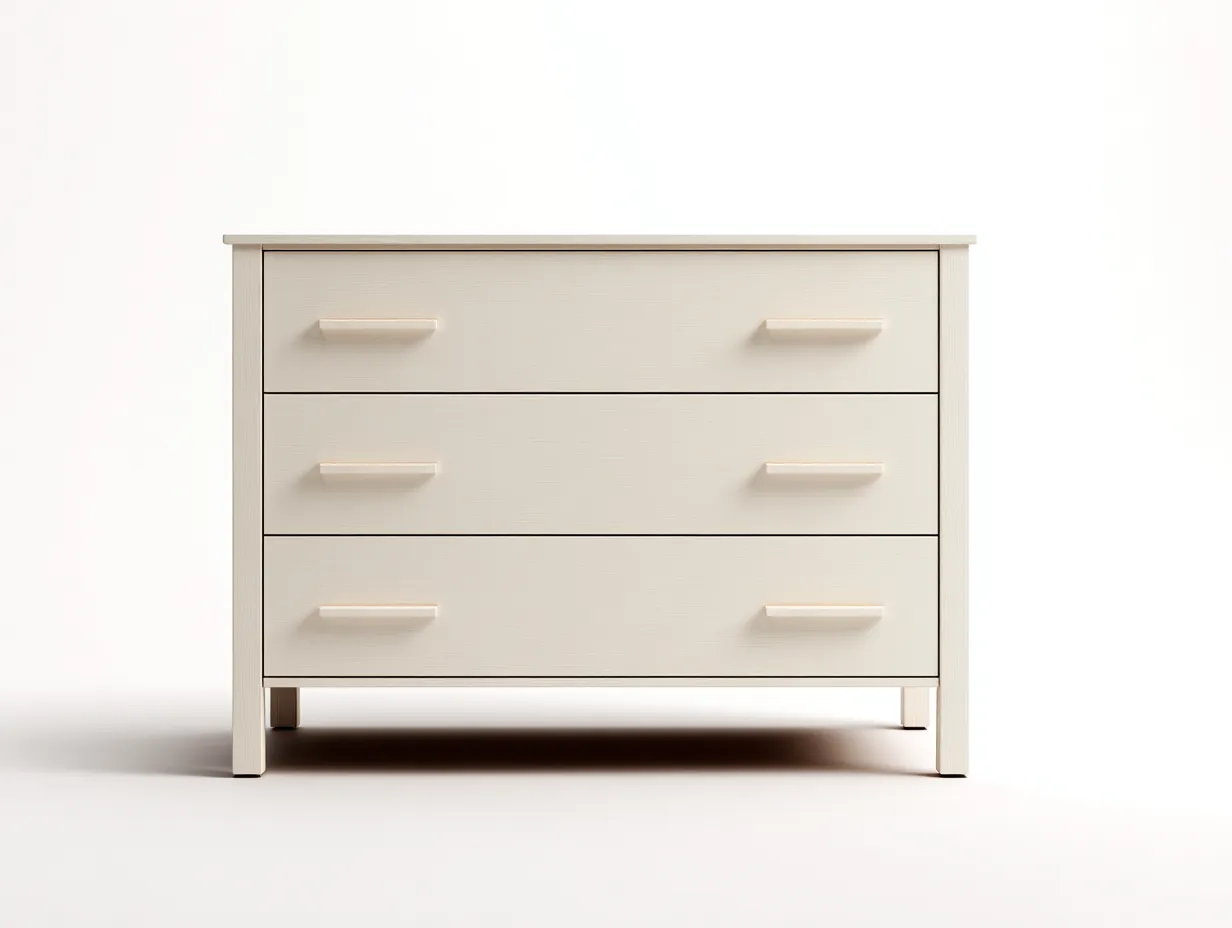 Cómodas de madera con 3 cajones 100x45x80 cm - blanco - diseño moderno para dormitorio-Craftuppad