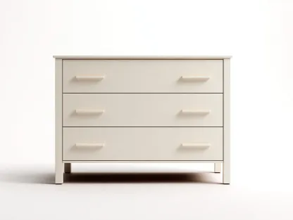 Cómodas de madera con 3 cajones 100x45x80 cm - blanco - diseño moderno para dormitorio-Craftuppad