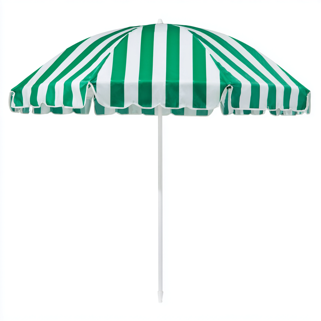 Sombrilla de jardín metal y tela 240x240x230 cm verde - blanco uso exterior - diseño funcional- Nestupden