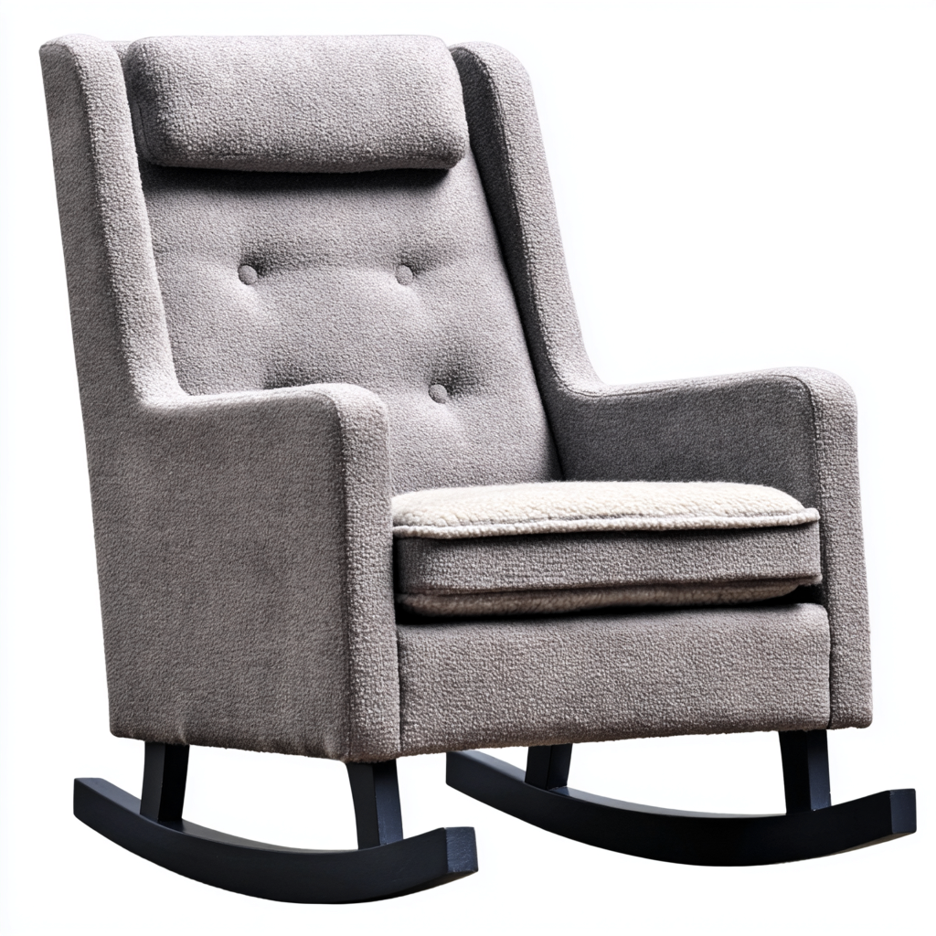 Mecedora tapizada - tela suave 78x70x95 cm - gris - uso en sala de estar - diseño moderno- Nestupden