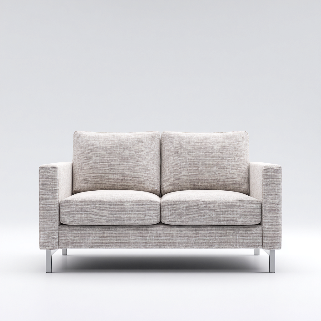 Sofá de 2 plazas tapizado 155x85x85 cm - beige claro - apto para salón - diseño moderno- Nestupden