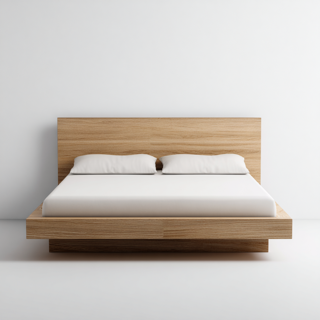 Cama matrimonial madera 200x160x95 cm - color madera natural - diseño moderno - apta para dormitorio- Nestupden