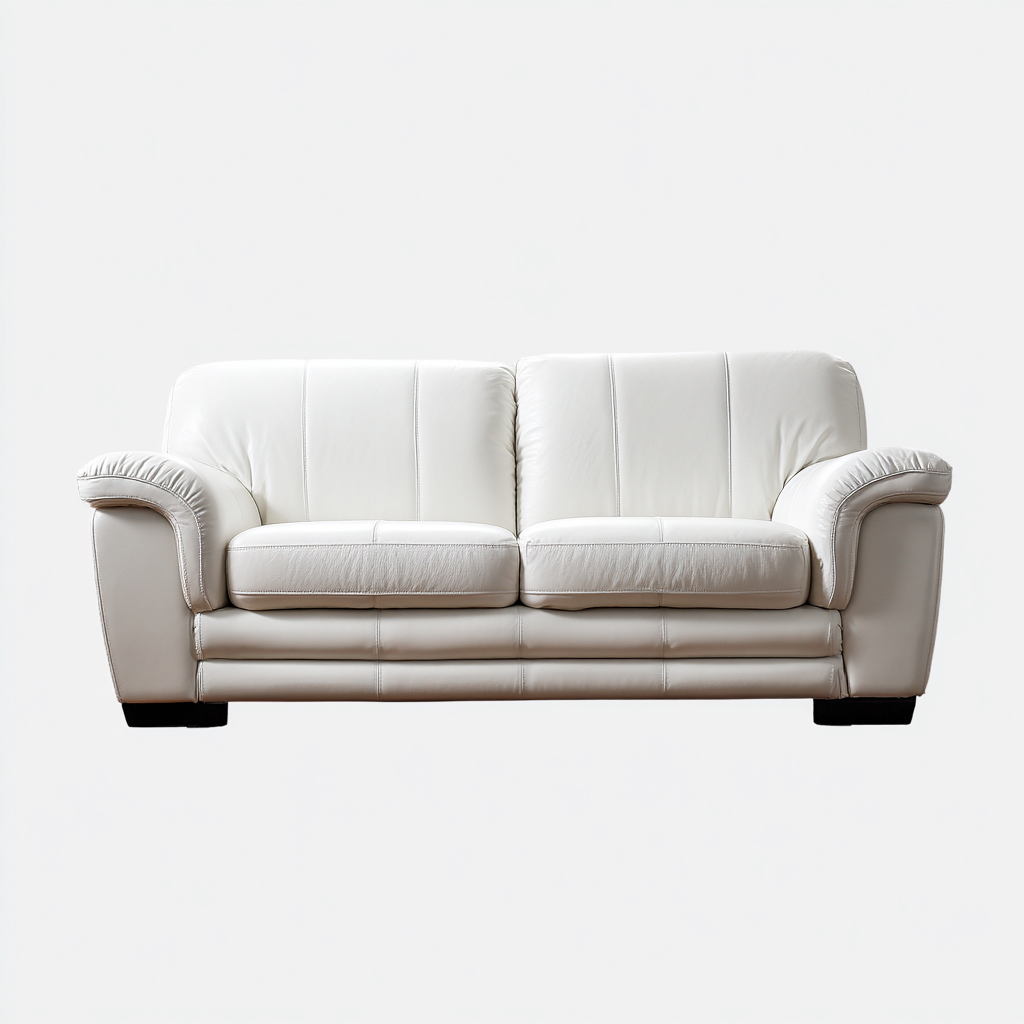 Sofá de 2 plazas cuero 182x96x90 cm - blanco - diseño contemporáneo para salón- Nestupden