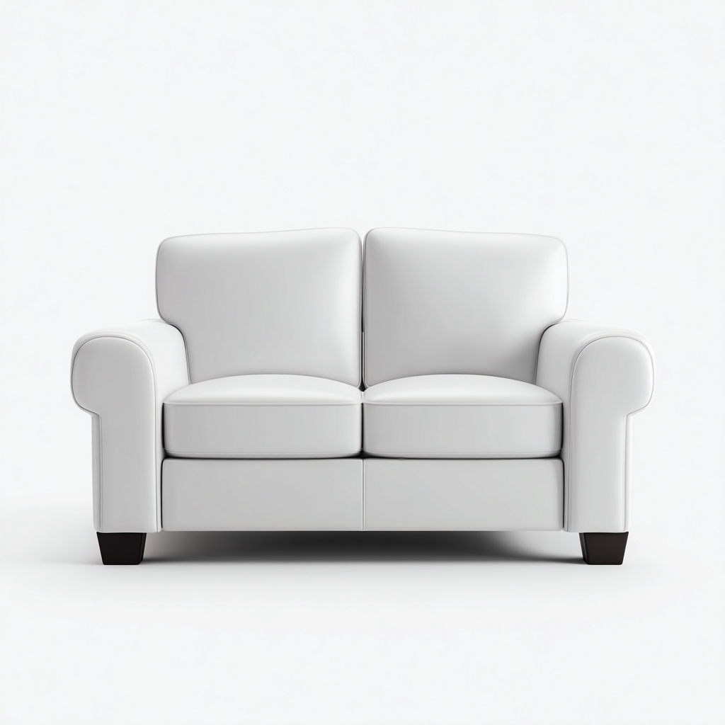 Sofá de 2 plazas de piel sintética 150x90x85 cm - blanco - apto para salón - diseño contemporáneo- Nestupden