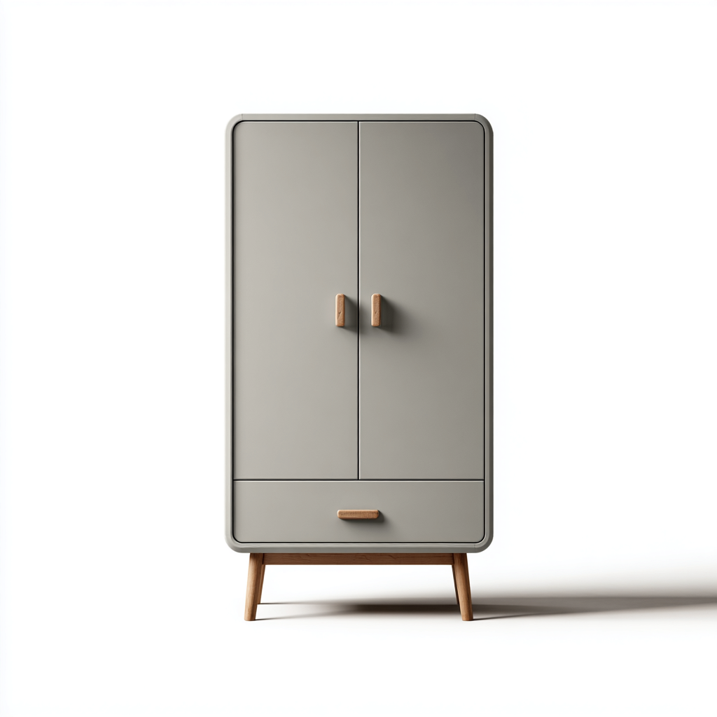 Armario madera 96x51x176 cm gris dormitorio diseño moderno- Nestupden