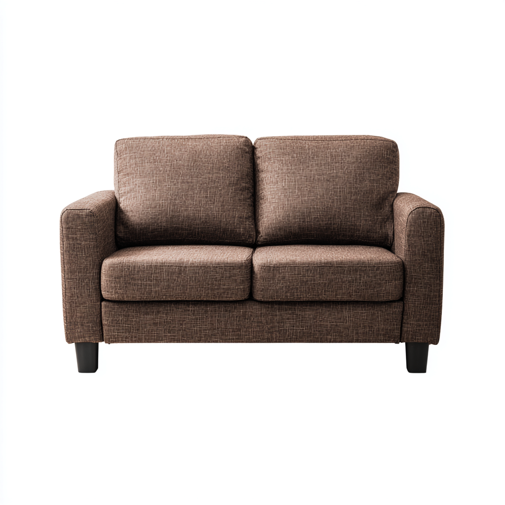 Sofá de 2 plazas tela 150x88x86 cm - marrón - diseño contemporáneo para salón- Nestupden