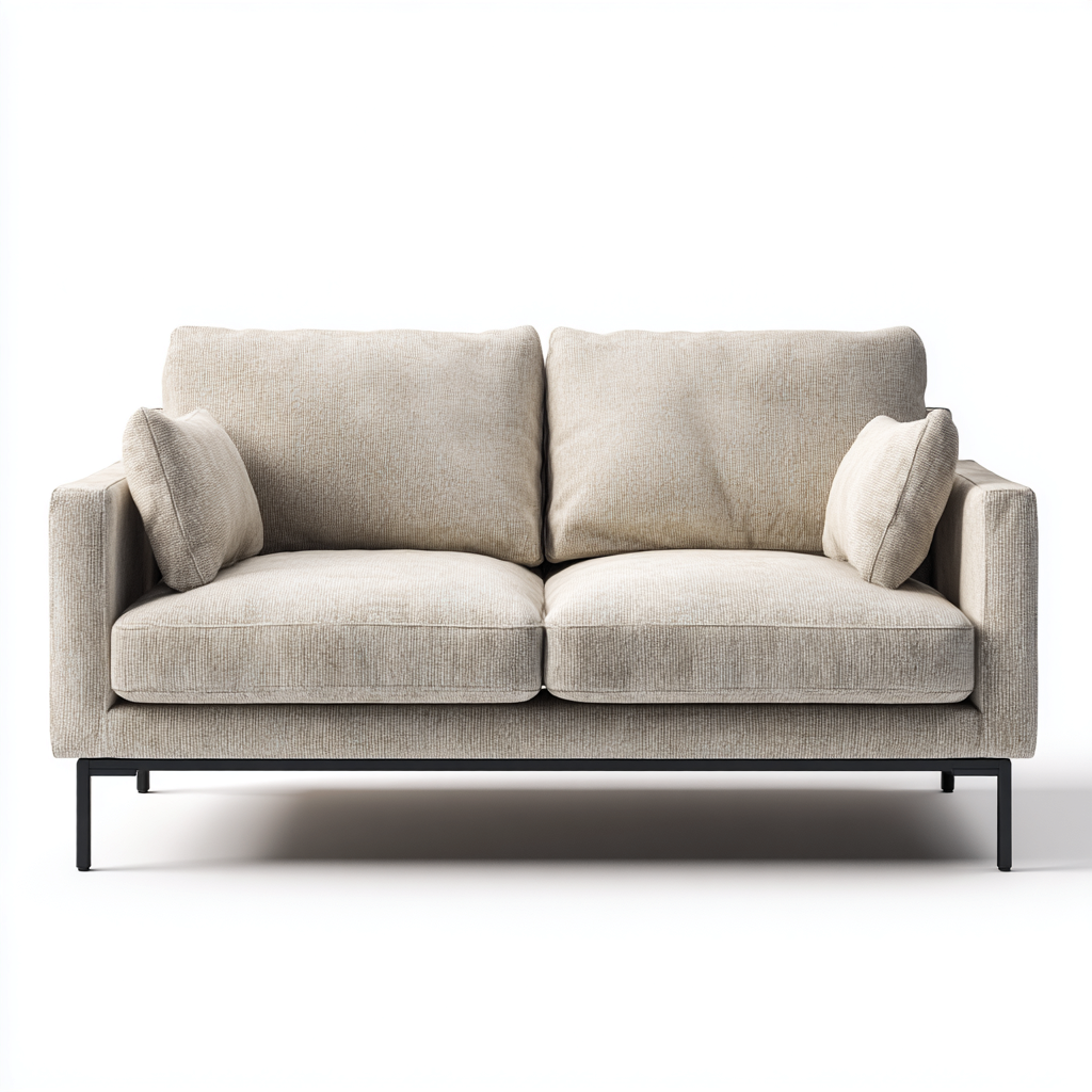 Sofá de 2 plazas de tela 162x92x86 cm - beige - apto para salón - diseño moderno- Nestupden