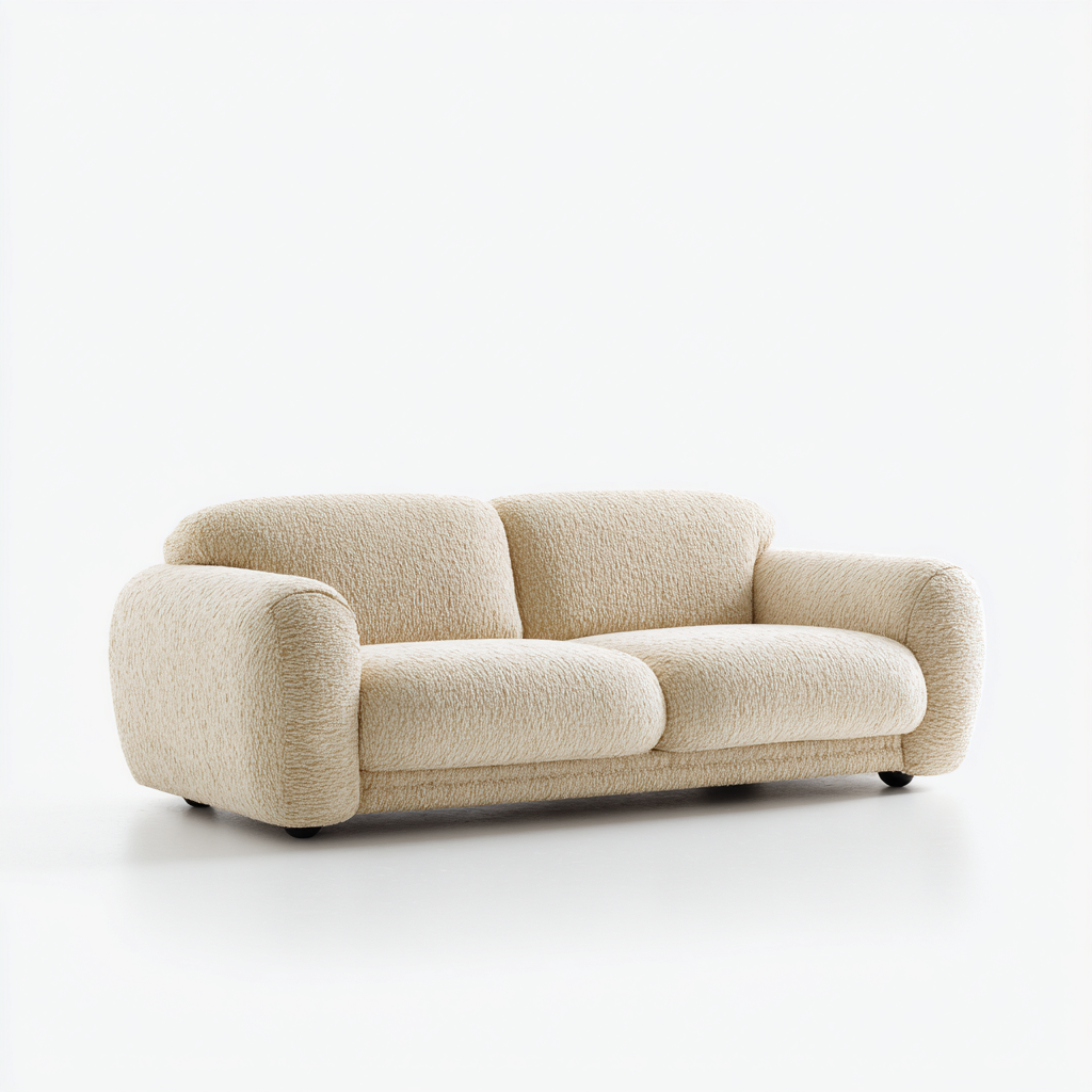 Sofá de 2 plazas tela 188x98x82 cm - beige - diseño contemporáneo para salón- Nestupden