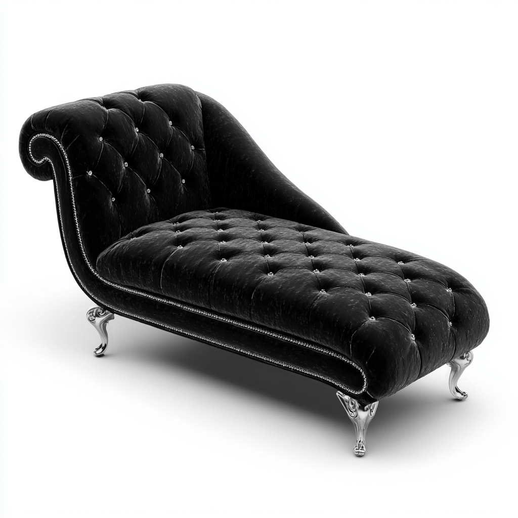 Sillón reclinable tapizado en terciopelo 165x70x85 cm - negro - diseño clásico apto para salón- Nestupden