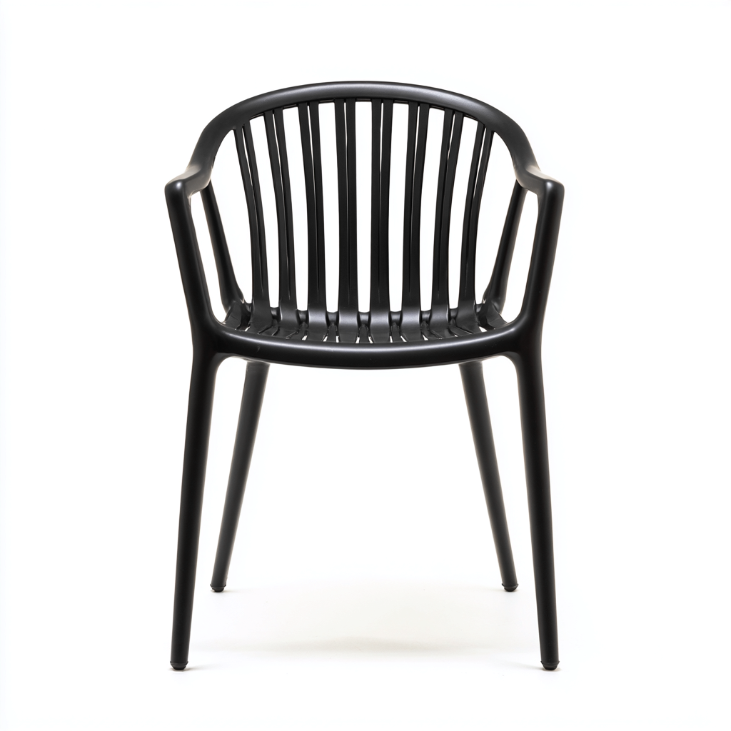 Silla de jardín-plástico-58x55x82 cm-negro-estilo moderno-apta para jardín exterior- Nestupden