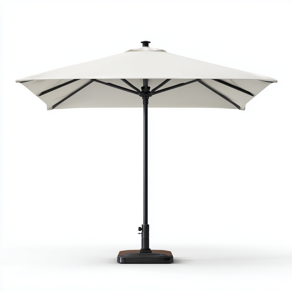 Sombrilla de jardín parasol metal y tela 270x270x250 cm beige apta para exterior - diseño moderno- Nestupden