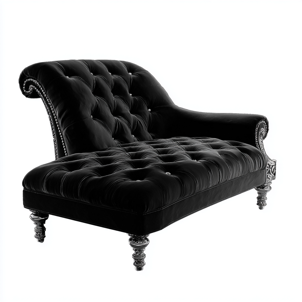 Sillón reclinable terciopelo 182x78x96 cm - negro - adecuado para salón - diseño clásico- Nestupden