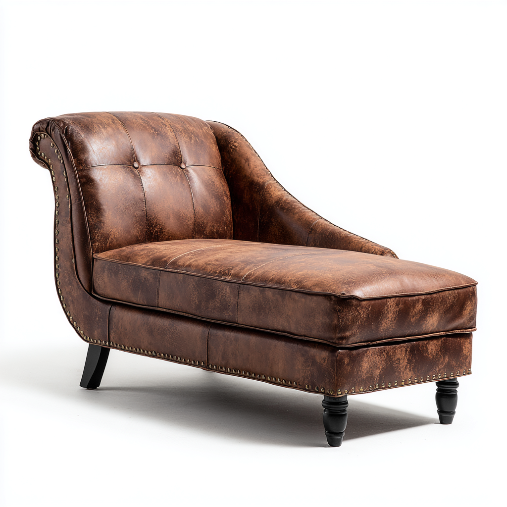 Sillón reclinable cuero 175x78x88 cm - marrón - adecuado para salón - diseño clásico- Nestupden