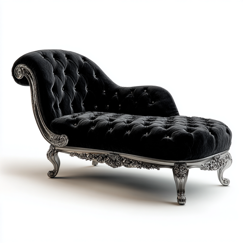 Sillón reclinable terciopelo 180x75x95 cm - negro - adecuado para salón - diseño clásico- Nestupden