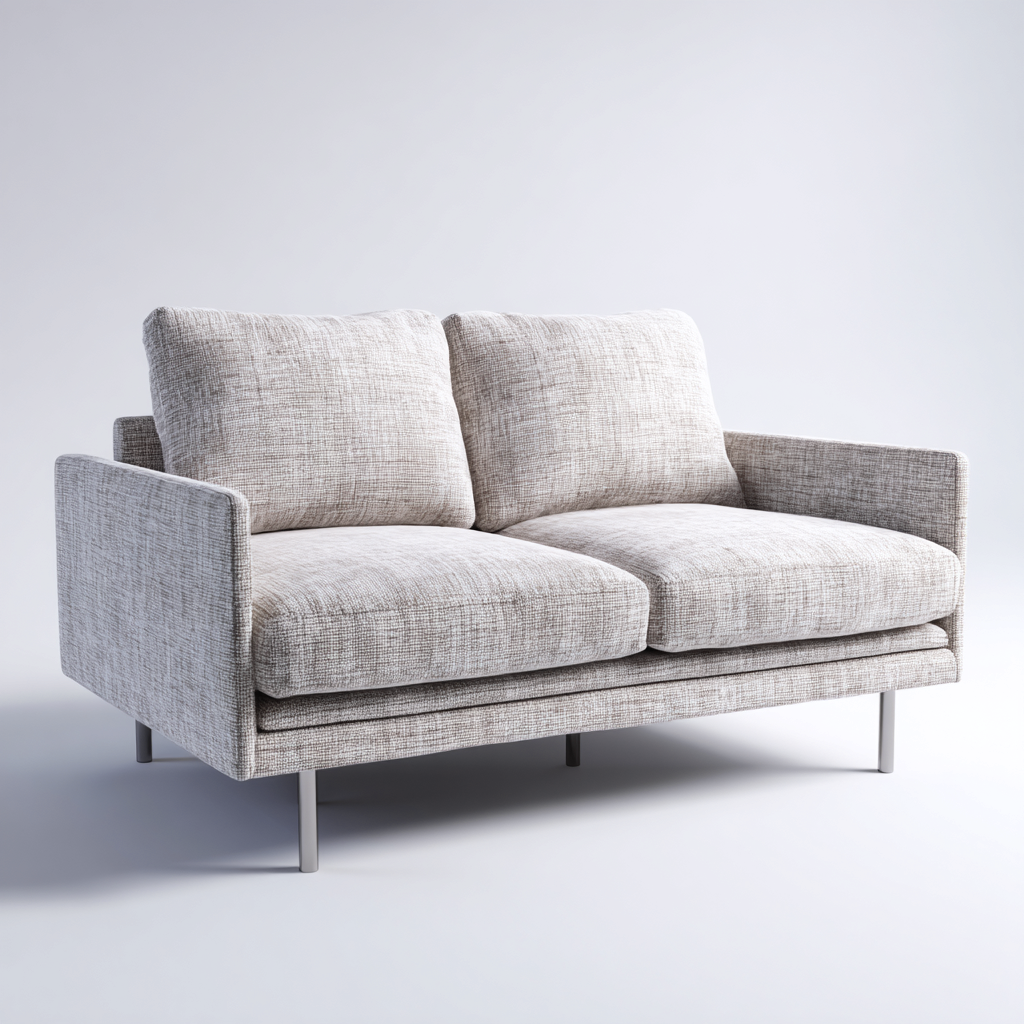 Sofá de 2 plazas tapizado 160x85x85 cm - beige claro - apto para salón - diseño moderno- Nestupden