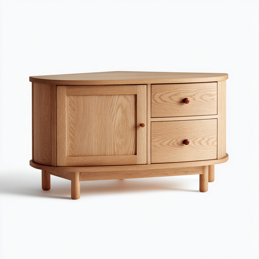 Mueble de TV madera maciza 90x45x55 cm color roble uso salón - diseño funcional- Nestupden