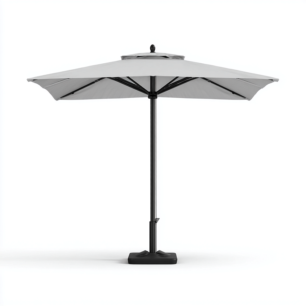 Sombrilla de jardín parasol metal y tela 270x270x250 cm gris claro apta para exterior - diseño moderno- Nestupden